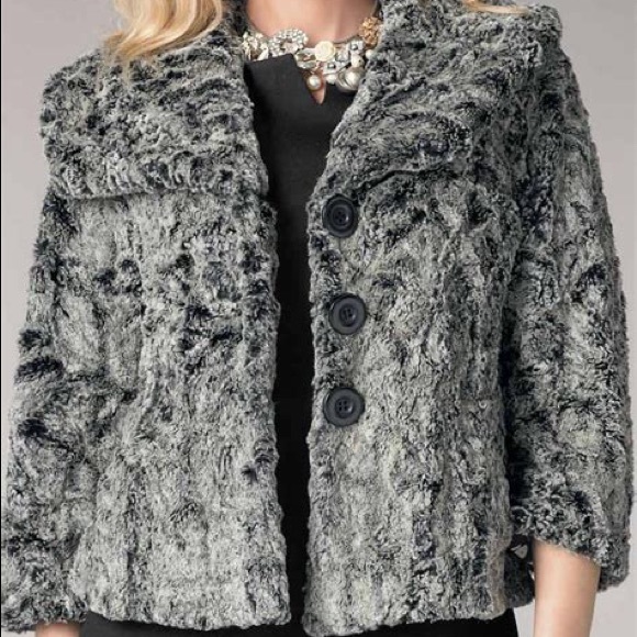 CAbi Jackets & Blazers - CAbi Chinchilly Faux Fur Cropped Swing Jacket
